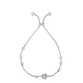 Sterling Silver Key Charm Element Adjustable Bolo Friendship Bracelet , 9.25" fine designer jewelry for men and women